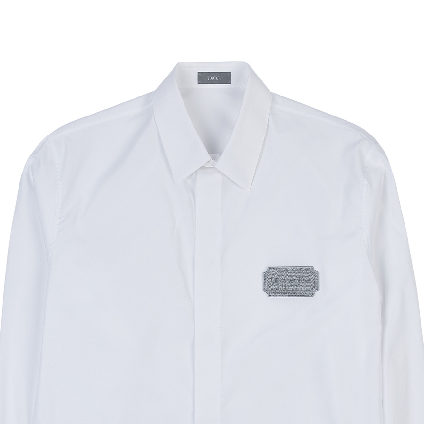 DIOR SS23  White Long Sleeve Loose Fit Shirt with Logo Patch. 313C525A1581-C088 圖 7