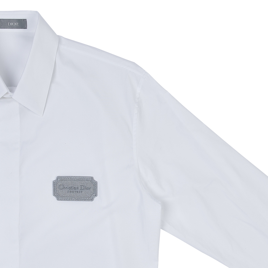 DIOR SS23  White Long Sleeve Loose Fit Shirt with Logo Patch. 313C525A1581-C088 圖 8