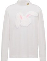DIOR SS23 White Lunar New Year Rabbit Embroidered Long Sleeve Tee. 313J645A0554-C081 DIOR SS23 White Lunar New Year Rabbit Embroidered Long Sleeve Tee. 313J645A0554-C081