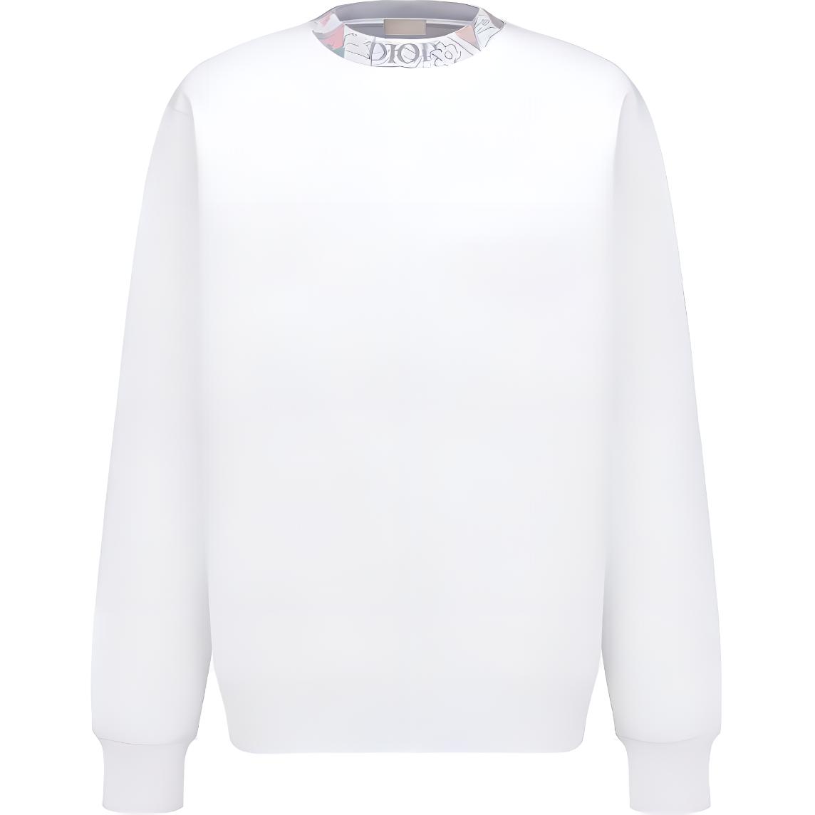 DIOR SS23  White Pullover Sweatshirt with Letter Print Collar. 383J694A0807-C080