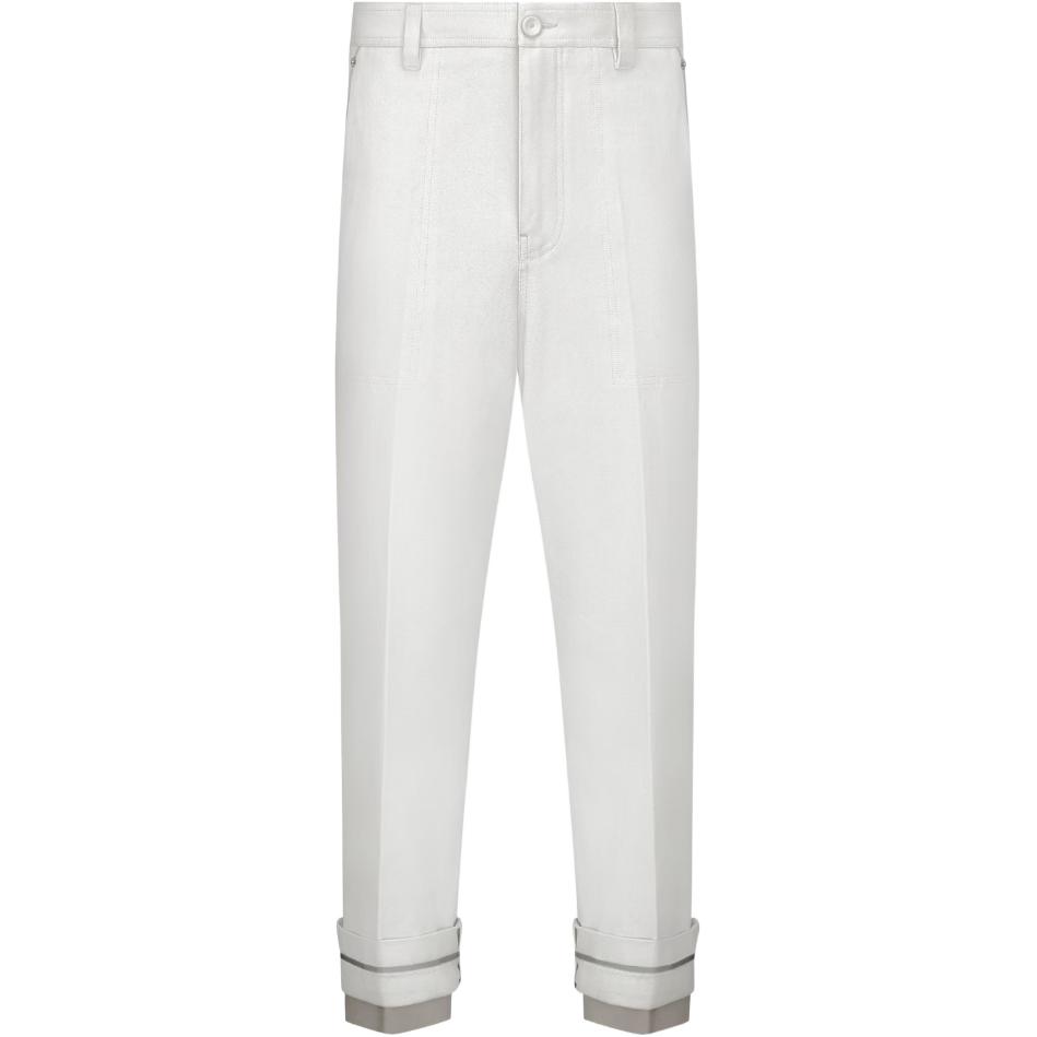 DIOR SS23  White Straight-Cut Rolled Hem Casual Pants. 383C167A5641-C088