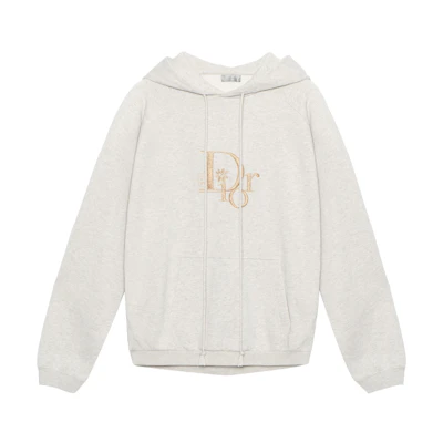 DIOR SS23 White Sweatshirt with Embroidered Logo Print. 313J639A0815-C881