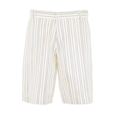 DIOR SS23 White Vertical Striped Printed Straight Shorts. 923C119B457B-083