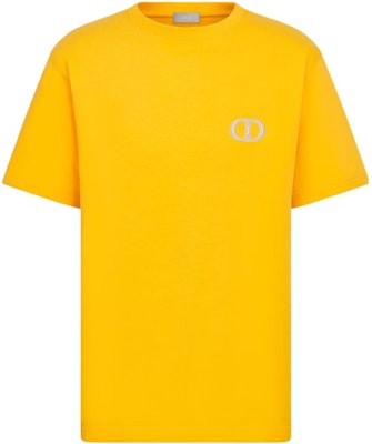 DIOR SS23 Yellow Logo Embroidered Casual Crewneck T-Shirt 943J605A0554-C281 Buy DIOR SS23 Yellow Logo Embroidered Casual Crewneck T-Shirt 943J605A0554-C281