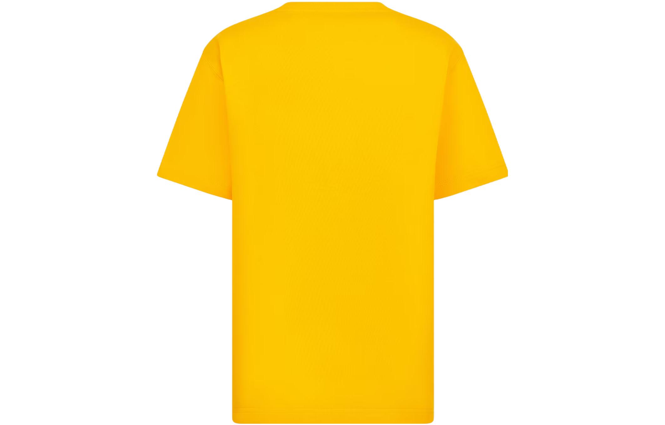 Lookbook DIOR SS23  Yellow Logo Embroidered Casual Crewneck T-Shirt 943J605A0554-C281