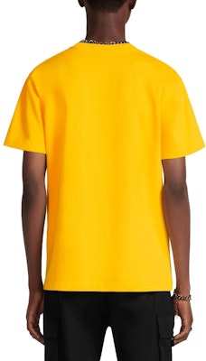 DIOR SS23 Yellow Logo Embroidered Casual Crewneck T-Shirt 943J605A0554-C281 Details for DIOR SS23 Yellow Logo Embroidered Casual Crewneck T-Shirt 943J605A0554-C281