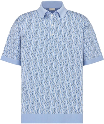 DIOR SS23 All-Over Logo Button Short Sleeve Polo Shirt Blue 293M832AT396-C580 Order DIOR SS23 All-Over Logo Button Short Sleeve Polo Shirt Blue 293M832AT396-C580