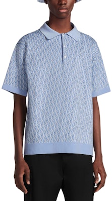 DIOR SS23 All-Over Logo Button Short Sleeve Polo Shirt Blue 293M832AT396-C580 Shop DIOR SS23 All-Over Logo Button Short Sleeve Polo Shirt Blue 293M832AT396-C580