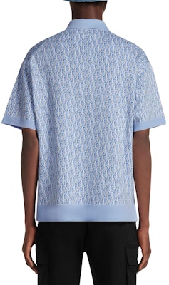 DIOR SS23 All-Over Logo Button Short Sleeve Polo Shirt Blue 293M832AT396-C580 Purchase DIOR SS23 All-Over Logo Button Short Sleeve Polo Shirt Blue 293M832AT396-C580