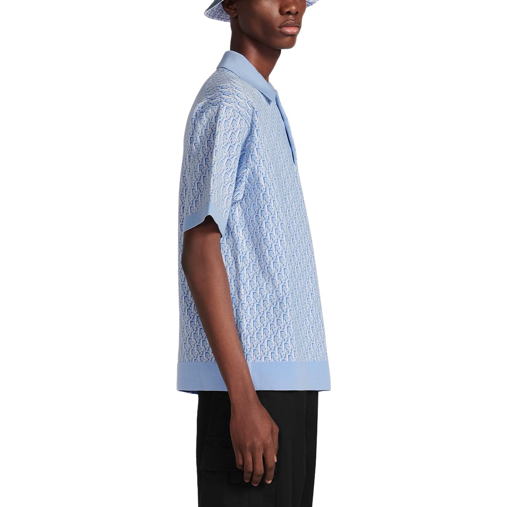 Details for DIOR SS23 Baju Polo Lengan Pendek Logo Biru 293M832AT396-C580