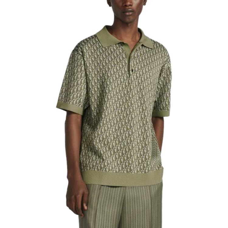 Purchase Polo Verde Hombre DIOR SS23 con Logo por Completo. 293M832AT396-C686