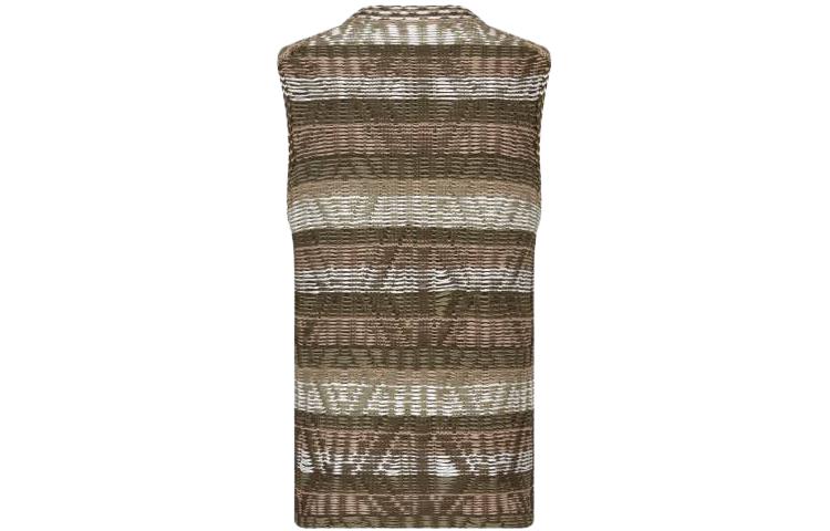 DIOR SS23 Brown Striped Straight-Cut Sleeveless Crewneck T-Shirt 383M636AT544-C680 圖 3