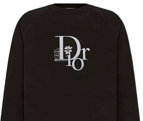 ディオール SS23 By Erl ブラック 刺繍ロゴ 長袖Tシャツ. 313J643A0753-C980 Cheap ディオール SS23 By Erl ブラック 刺繍ロゴ 長袖Tシャツ. 313J643A0753-C980