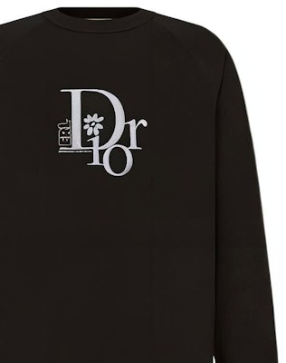 ディオール SS23 By Erl ブラック 刺繍ロゴ 長袖Tシャツ. 313J643A0753-C980 1