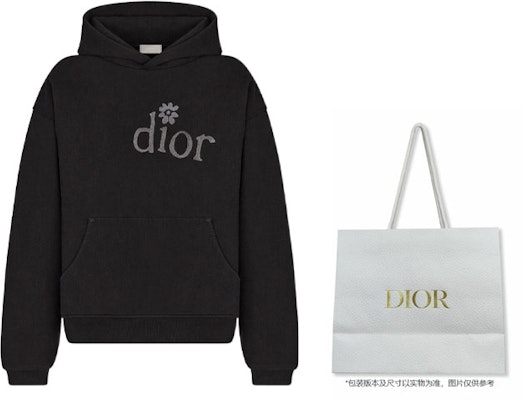 ディオール SS23 By Erl ブラックレタープリント フリースフーディー 313J653A0807-C988 Shop ディオール SS23 By Erl ブラックレタープリント フリースフーディー 313J653A0807-C988