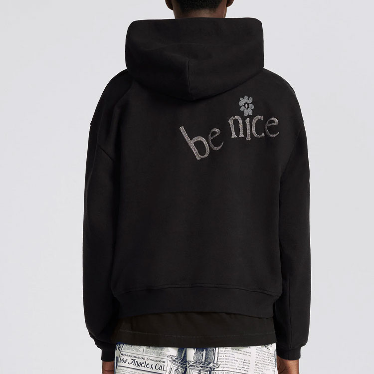 Sizing ディオール SS23 By Erl ブラックレタープリント フリースフーディー 313J653A0807-C988