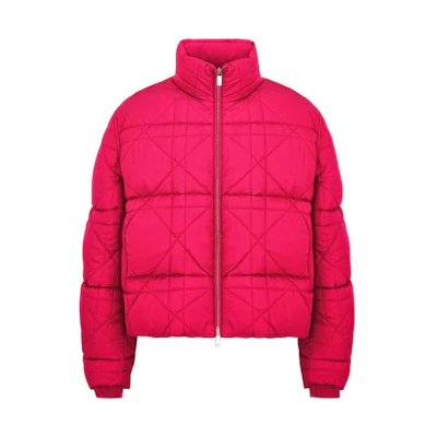 DIOR SS23 By Erl Pink Solid Stand Collar Zip Puffer Jacket. 313C418A5704-C383