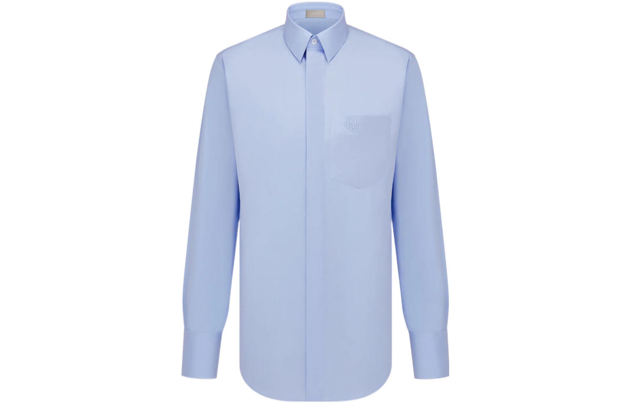 DIOR SS23 By Erl Embroidered Logo Shirt Blue Mens 313C534A1581-C585