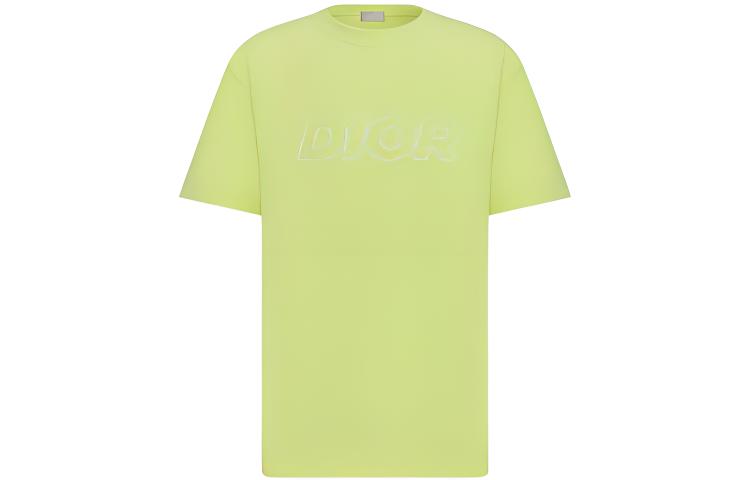 Buy DIOR SS23 Embroidered Logo Yellow Crewneck Casual T-Shirt for Men. 393J696E0847-C680