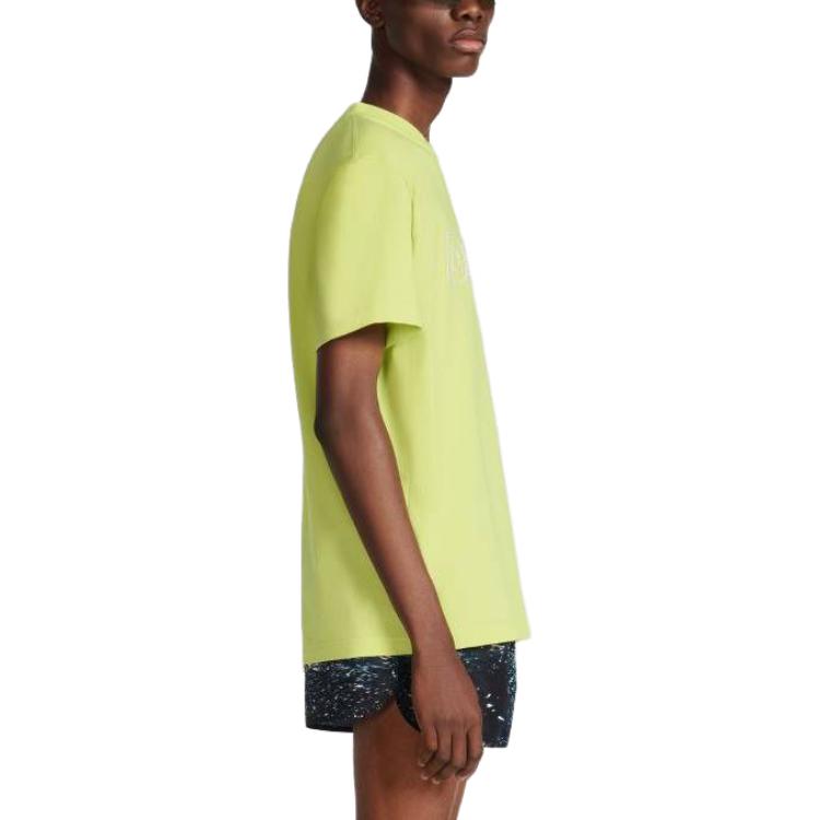 Details for DIOR SS23 Embroidered Logo Yellow Crewneck Casual T-Shirt for Men. 393J696E0847-C680
