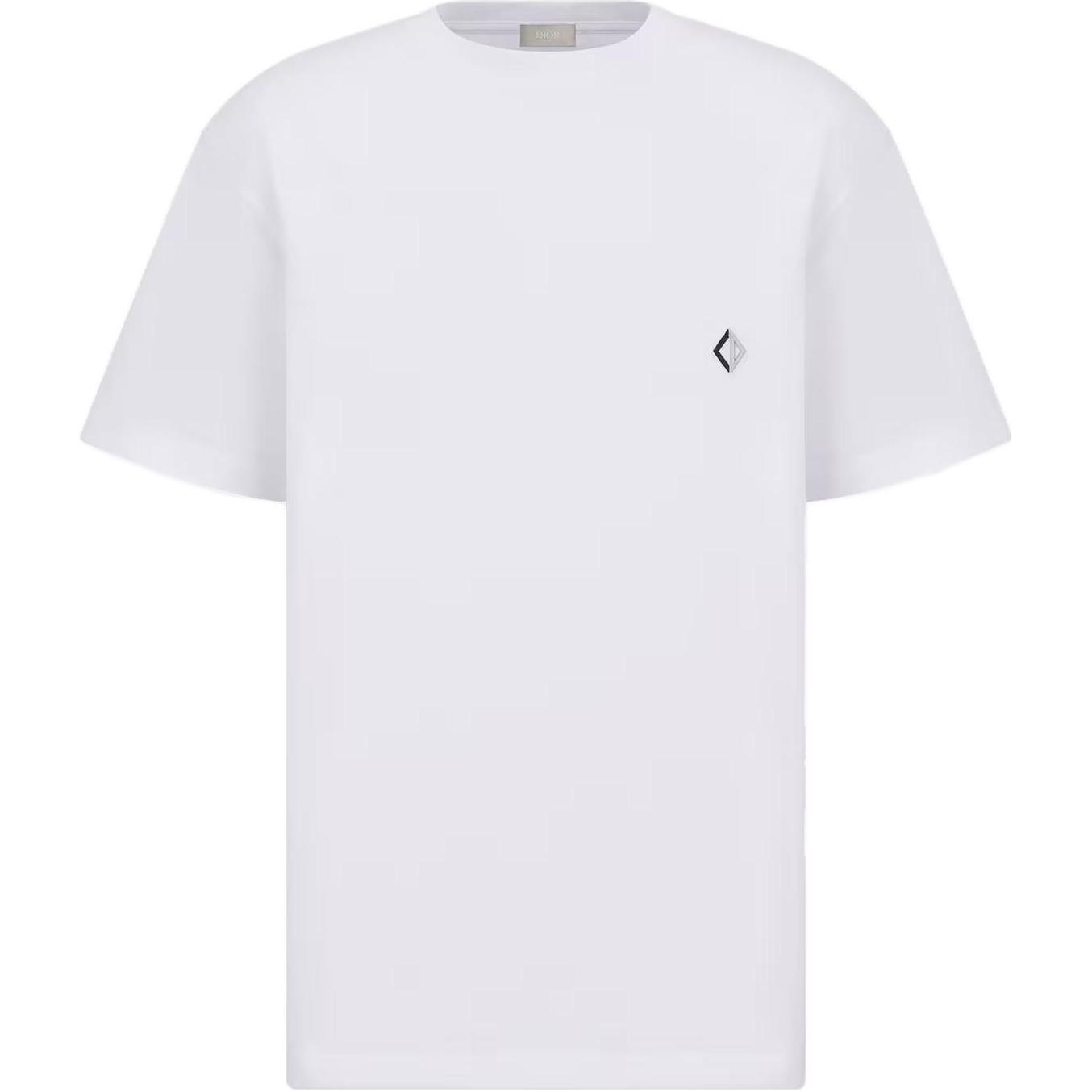 DIOR SS23 Geometric Pattern Crewneck Casual Short Sleeve T-Shirt White () 393J696H0677-C088