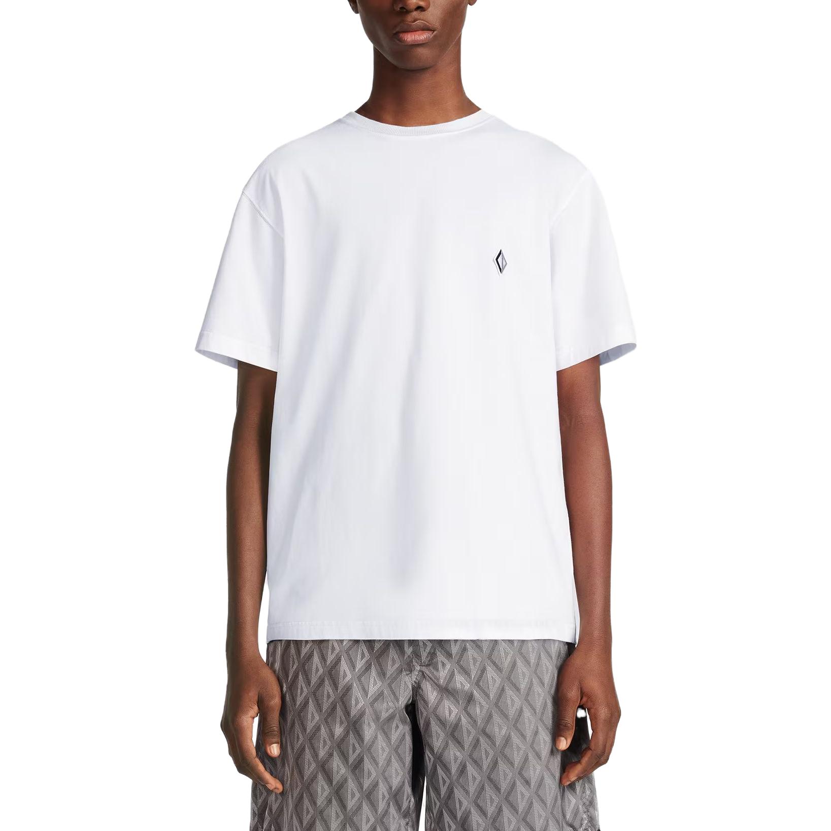 DIOR SS23 Geometric Pattern Crewneck Casual Short Sleeve T-Shirt White () 393J696H0677-C088 圖 4