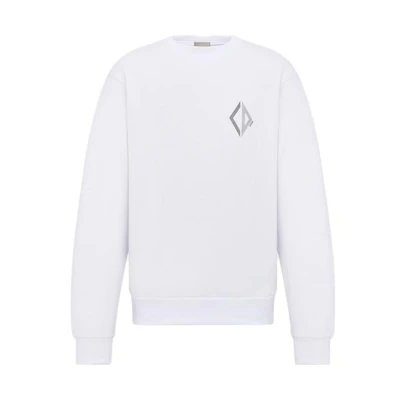 DIOR SS23 Geometric Printed Crewneck Long-Sleeve Sweatshirt White Menswear 313J694A0531-C088