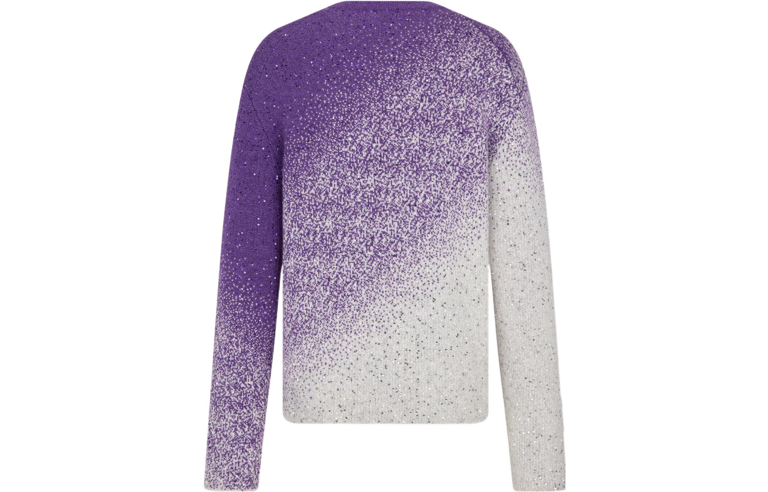 DIOR SS23 Gradient Jacquard Crewneck Sweater Purple White  Sweater. 313M641AT515-C084 圖 3