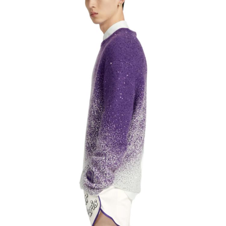 DIOR SS23 Gradient Jacquard Crewneck Sweater Purple White  Sweater. 313M641AT515-C084 圖 6