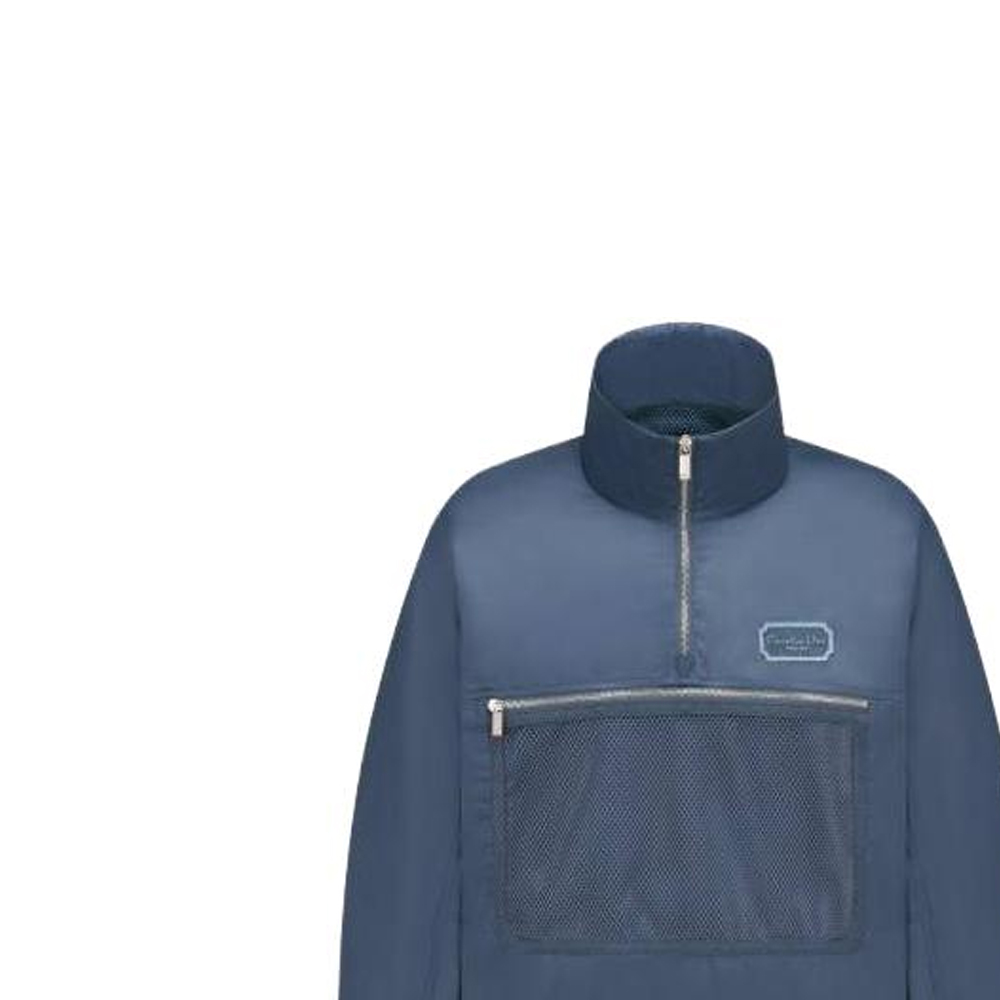 Details for Dior SS23 Gradient Jaket Kolar Berdiri Half-Zip Biru 383C412A5768-C585