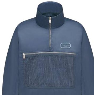Dior SS23 Gradient Jaket Kolar Berdiri Half-Zip Biru 383C412A5768-C585 Details for Dior SS23 Gradient Jaket Kolar Berdiri Half-Zip Biru 383C412A5768-C585
