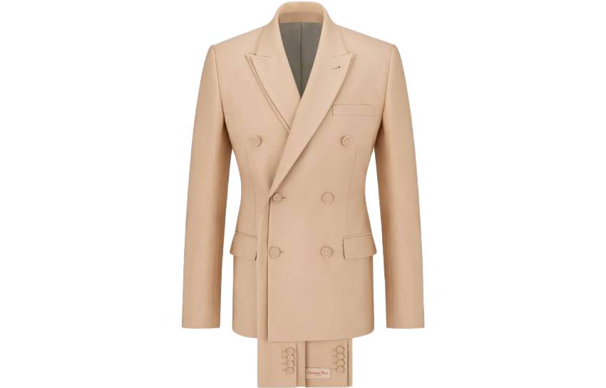 DIOR SS23 Khaki Double-Breasted Jacket with Detachable Scarf Coat 383C253A5774-C120