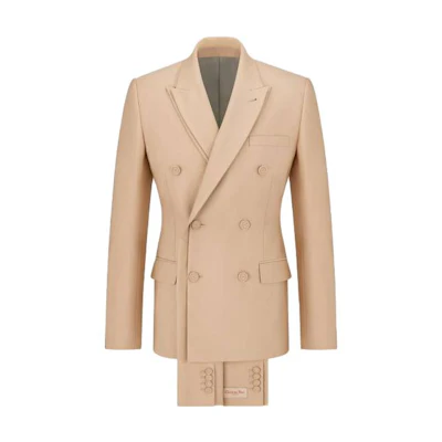 DIOR SS23 Khaki Double-Breasted Jacket with Detachable Scarf Coat 383C253A5774-C120