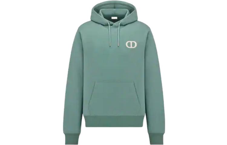 DIOR SS23 Logo Drawstring Pullover Hoodie Sea Green - . 113J698A0531-C671