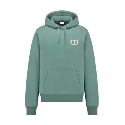 DIOR SS23 Logo Drawstring Pullover Hoodie Sea Green - . 113J698A0531-C671