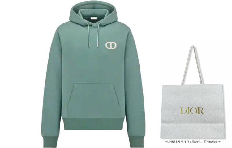 Shop DIOR SS23 標誌抽繩連帽上衣 海綠色 113J698A0531-C671