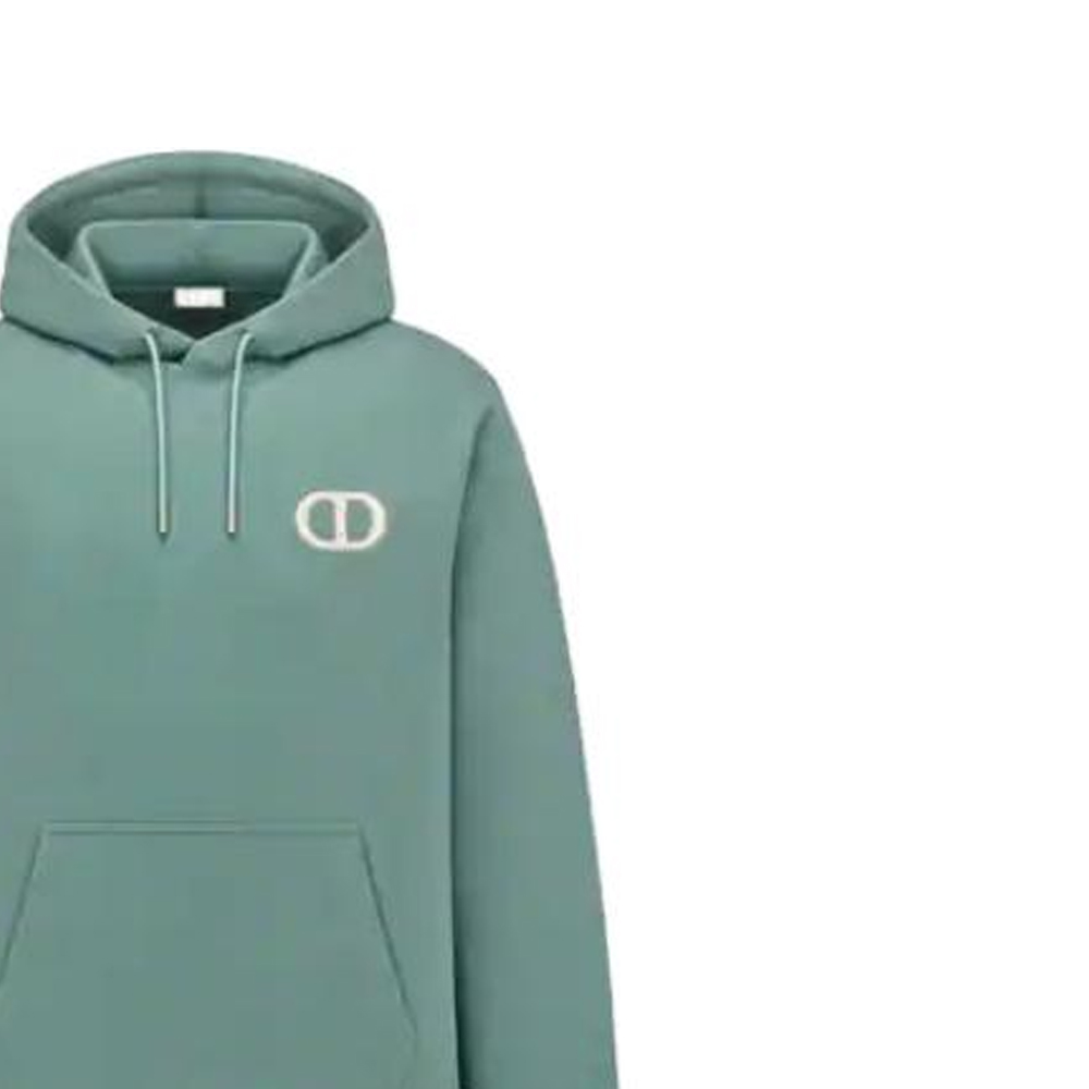 Cheap DIOR SS23 標誌抽繩連帽上衣 海綠色 113J698A0531-C671