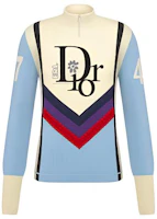 DIOR SS23 Logo Jacquard Contrast Zip-Up High Neck Sweater Blue White Men. 313M630AT506-C580 DIOR SS23 Logo Jacquard Contrast Zip-Up High Neck Sweater Blue White Men. 313M630AT506-C580