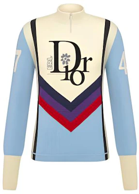 DIOR SS23 Logo 提花對比拉鍊高領毛衣 藍白 男款 313M630AT506-C580 Buy DIOR SS23 Logo 提花對比拉鍊高領毛衣 藍白 男款 313M630AT506-C580