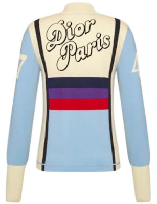 DIOR SS23 Logo 提花對比拉鍊高領毛衣 藍白 男款 313M630AT506-C580 Lookbook DIOR SS23 Logo 提花對比拉鍊高領毛衣 藍白 男款 313M630AT506-C580