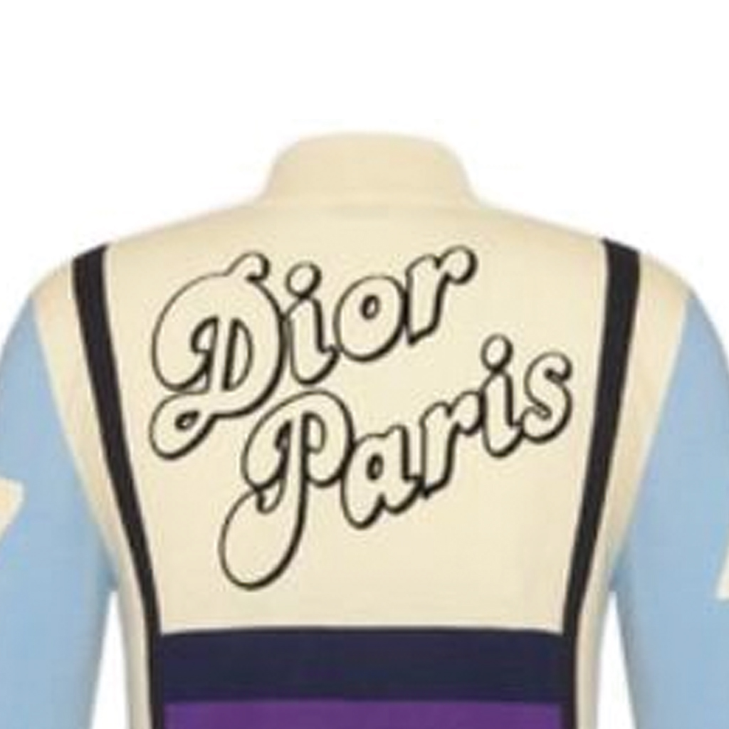 Sizing DIOR SS23 Logo 提花對比拉鍊高領毛衣 藍白 男款 313M630AT506-C580