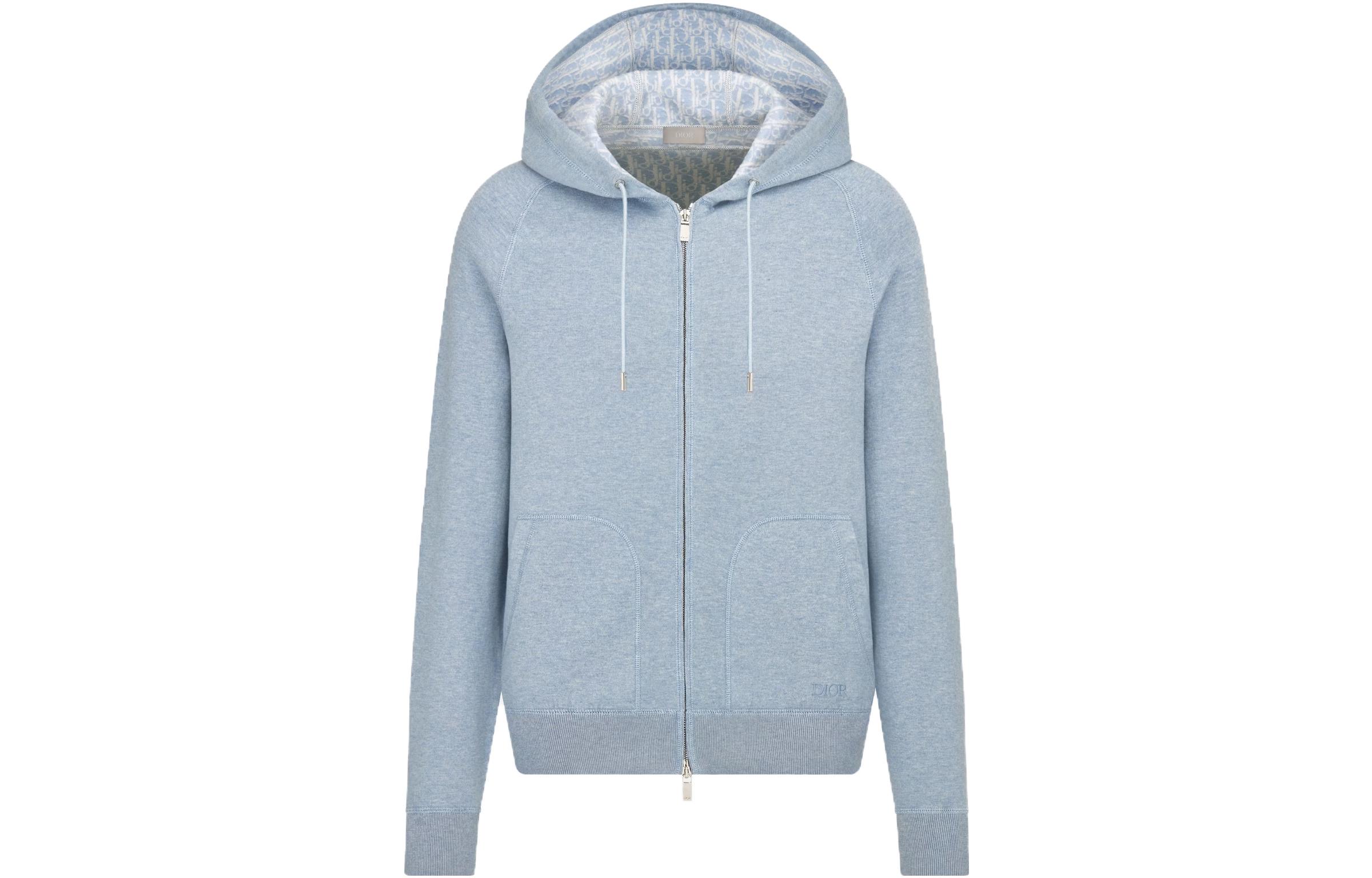 DIOR SS23 Monogram Lined Hoodie Bright Steel Blue 113M221AT225-C575