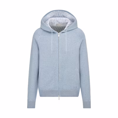 DIOR SS23 Monogram Lined Hoodie Bright Steel Blue 113M221AT225-C575