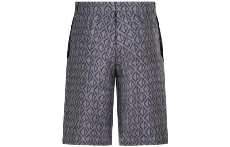DIOR SS23 Monogram Straight-Leg Casual Shorts  Dark Grey 013C121B5797C885