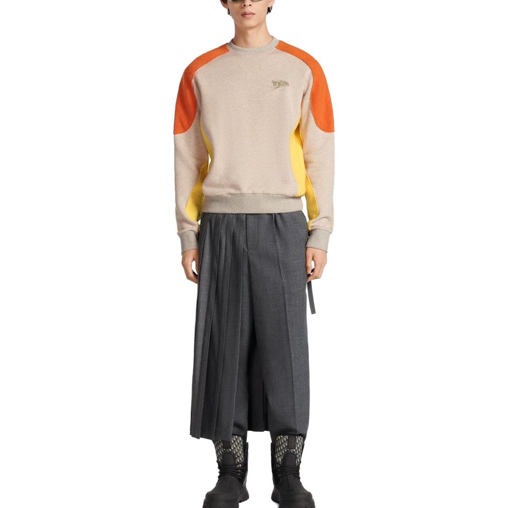 Shop ディオール SS23 マルチカラーロゴプリント クルーネックスウェットシャツ 393J649A0846-C182