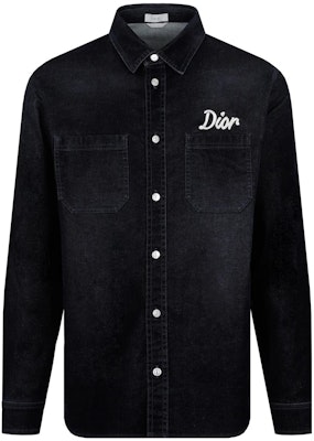 DIOR SS23 Kemeja Biru Navy Single-Breasted dengan Bordir Huruf untuk Pria 043D584H300-X540 Order DIOR SS23 Kemeja Biru Navy Single-Breasted dengan Bordir Huruf untuk Pria 043D584H300-X540