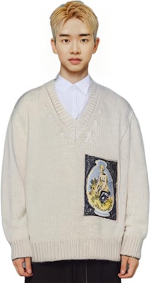 ディオール SS23 パターン刺繍 Vネック ニット プルオーバー セーター アイボリー. 383M639AT541-C085 Shop ディオール SS23 パターン刺繍 Vネック ニット プルオーバー セーター アイボリー. 383M639AT541-C085