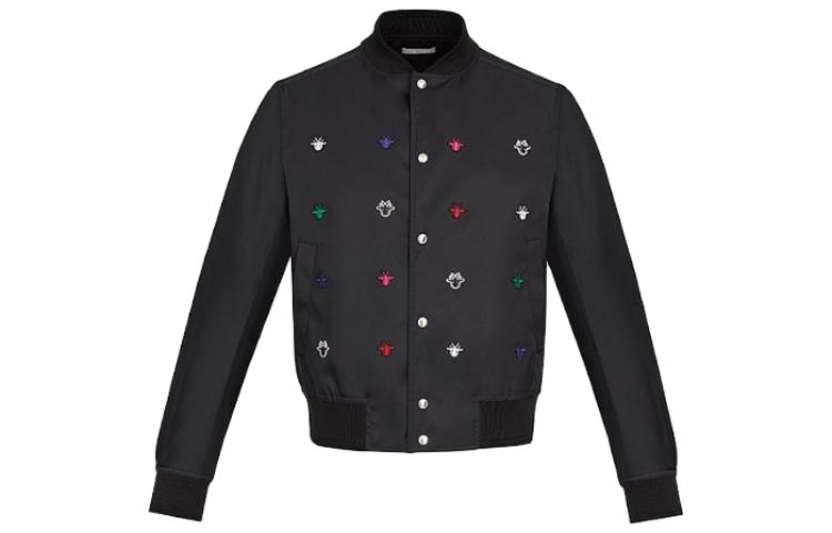 DIOR SS23 Patterned Print Stand Collar Long Sleeve Jacket Black () 963C448M-3962-979