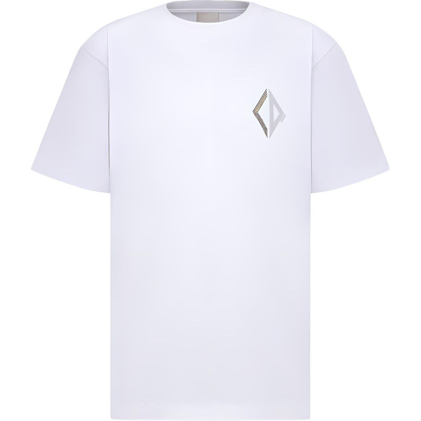 DIOR SS23 Patterned Printed Crewneck Short Sleeve T-Shirt White . 313J696D0554-C088