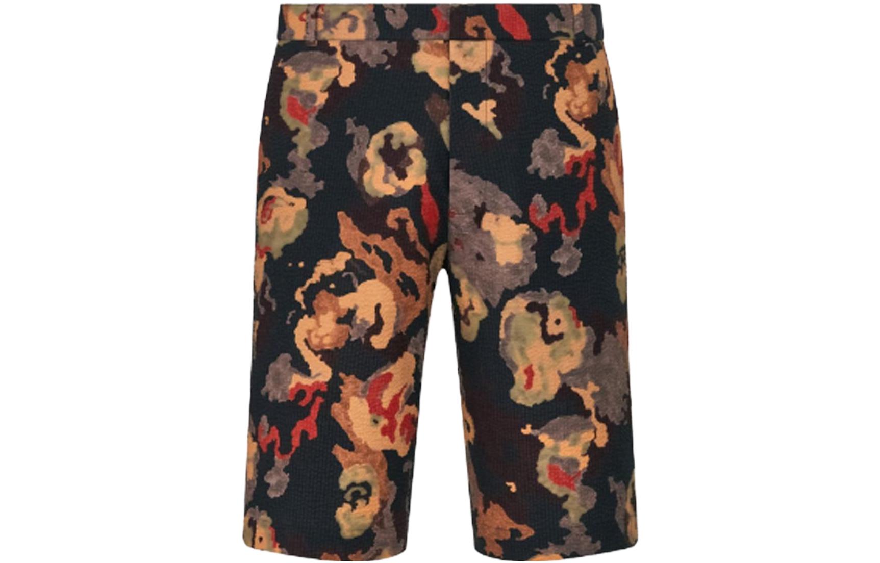 DIOR SS23 Patterned Straight-Leg Shorts  Black 013C121B5792-C982